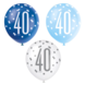Ballonnen 40 Jaar Stippen Blauw 30cm 6st Ballonnen 40 Jaar Stippen Blauw 30cm 6st