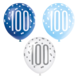Ballonnen 100 Jaar Stippen Blauw 30cm 6st Ballonnen 100 Jaar Stippen Blauw 30cm 6st