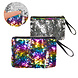 Handtasje Glitter Omkeerbaar Regenboog Zilver 20cm Handtasje Glitter Omkeerbaar Regenboog Zilver 20cm