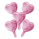 5 Folieballonnen hart met papieren rietje 9" baby roze 5 Folieballonnen hart met papieren rietje 9" baby roze