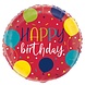 Helium Ballon Happy Birthday Ballonnen Rood 45cm leeg Helium Ballon Happy Birthday Ballonnen Rood 45cm leeg
