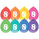 Ballonnen 8 Jaar Gekleurd 30cm 8st Ballonnen 8 Jaar Gekleurd 30cm 8st