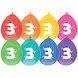 Ballonnen 3 Jaar Gekleurd 30cm 8st Ballonnen 3 Jaar Gekleurd 30cm 8st