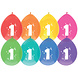 Ballonnen 1 Jaar Gekleurd 30cm 8st Ballonnen 1 Jaar Gekleurd 30cm 8st