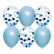 Geboorte Ballonnen Jongen Confetti Blauw 30cm 6st Geboorte Ballonnen Jongen Confetti Blauw 30cm 6st