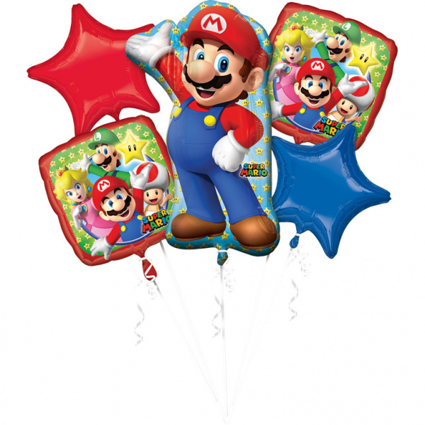 idioom Kliniek jam Super Mario Helium Ballonnen Set 5 delig leeg - Partywinkel