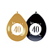 Ballonnen 40 Jaar Zwart Goud 30cm 6st Ballonnen 40 Jaar Zwart Goud 30cm 6st