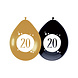 Ballonnen 20 Jaar Zwart Goud 30cm 6st Ballonnen 20 Jaar Zwart Goud 30cm 6st