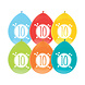 Ballonnen 10 Jaar Gekleurd 30cm 6st Ballonnen 10 Jaar Gekleurd 30cm 6st