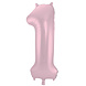 Folie Ballon Cijfer 1 Pastel Roze XL 86cm leeg Folie Ballon Cijfer 1 Pastel Roze XL 86cm leeg