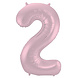 Folie Ballon Cijfer 2 Pastel Roze XL 86cm leeg Folie Ballon Cijfer 2 Pastel Roze XL 86cm leeg