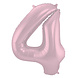 Folie Ballon Cijfer 4 Pastel Roze XL 86cm leeg Folie Ballon Cijfer 4 Pastel Roze XL 86cm leeg