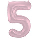 Folie Ballon Cijfer 5 Pastel Roze XL 86cm leeg Folie Ballon Cijfer 5 Pastel Roze XL 86cm leeg