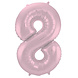 Folie Ballon Cijfer 8 Pastel Roze XL 86cm leeg Folie Ballon Cijfer 8 Pastel Roze XL 86cm leeg