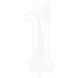 Folie Ballon Cijfer 1 Mat Wit XL 86cm leeg Folie Ballon Cijfer 1 Mat Wit XL 86cm leeg