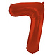 Folie Ballon Cijfer 7 Mat Rood XL 86cm leeg Folie Ballon Cijfer 7 Mat Rood XL 86cm leeg