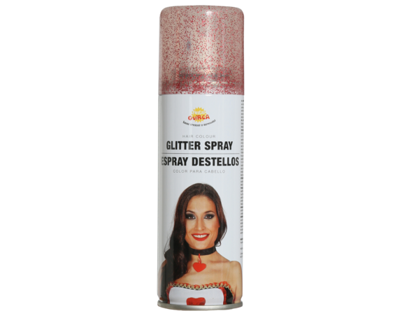 Pelmel munt tumor Haar Spray Glitter Rood 125ml - Partywinkel