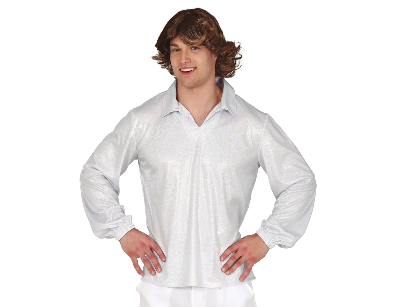 Menstruatie Trouw ventilatie Disco Overhemd Zilver - Partywinkel
