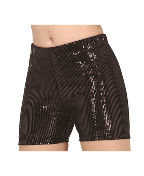 Korte Broek Glitter Zwart 42-44 - Partywinkel.nl