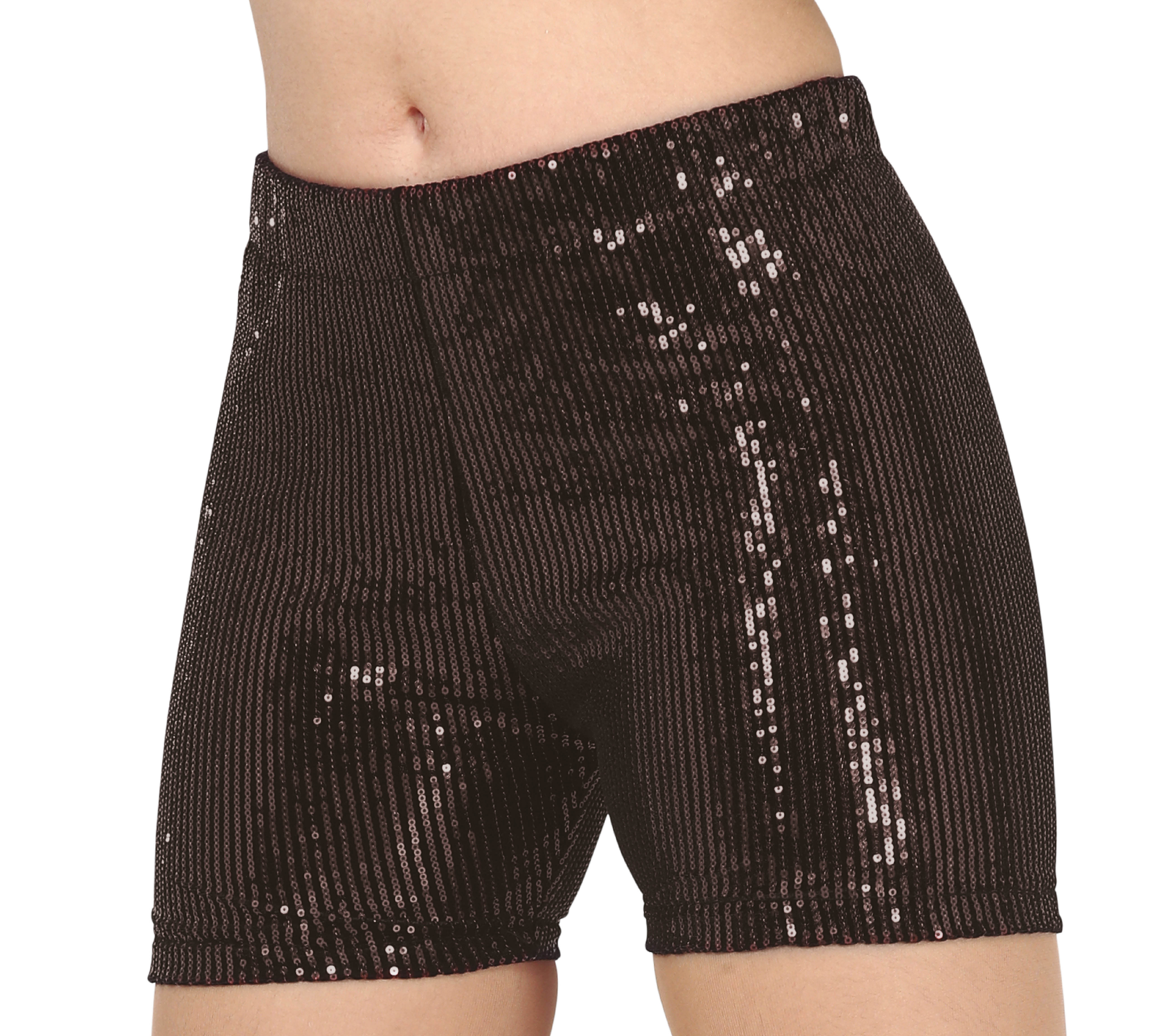 Korte Broek Glitter Zwart 42-44 - Partywinkel.nl