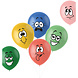 Ballonnen Funny Faces Gekleurd 33cm 6st Ballonnen Funny Faces Gekleurd 33cm 6st