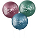 Ballonnen Congrats Paars Groen Blauw 48cm 3st Ballonnen Congrats Paars Groen Blauw 48cm 3st