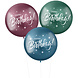 Ballonnen Happy Birthday Paars Groen Blauw 48cm 3st Ballonnen Happy Birthday Paars Groen Blauw 48cm 3st
