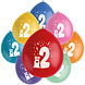 Ballonnen 2 Jaar Gekleurd 23cm 8st Ballonnen 2 Jaar Gekleurd 23cm 8st
