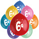 Ballonnen 6 Jaar Gekleurd 23cm 8st Ballonnen 6 Jaar Gekleurd 23cm 8st