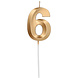 Gouden Kaars 6 Jaar 5cm Gouden Kaars 6 Jaar 5cm