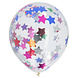 Confetti Ballon Sterren Meerkleurig 30cm 4st Confetti Ballon Sterren Meerkleurig 30cm 4st