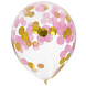 Confetti Ballon Roze Goud 30cm 4st Confetti Ballon Roze Goud 30cm 4st