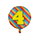 Helium Ballon 4 Jaar Gekleurd Leeg 46cm Helium Ballon 4 Jaar Gekleurd Leeg 46cm