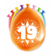 Ballonnen 19 Jaar Meerkleurig 30cm 8st Ballonnen 19 Jaar Meerkleurig 30cm 8st