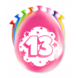 Ballonnen 13 Jaar Meerkleurig 30cm 8st Ballonnen 13 Jaar Meerkleurig 30cm 8st