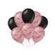Ballonnen Congrats Roze Zwart 30cm 8st Ballonnen Congrats Roze Zwart 30cm 8st