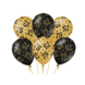 Ballonnen 75 Jaar Goud Zwart 30cm 6st Ballonnen 75 Jaar Goud Zwart 30cm 6st
