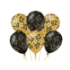 Ballonnen 25 Jaar Goud Zwart 30cm 6st Ballonnen 25 Jaar Goud Zwart 30cm 6st