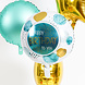 Helium Ballon Happy Birthday Blauw Goud Leeg 45cm Helium Ballon Happy Birthday Blauw Goud Leeg 45cm
