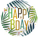 Helium Ballon Happy B-Day Bladeren Leeg 45cm Helium Ballon Happy B-Day Bladeren Leeg 45cm