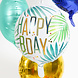Helium Ballon Happy B-Day Bladeren Leeg 45cm Helium Ballon Happy B-Day Bladeren Leeg 45cm