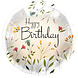 Helium Ballon Happy Birthday Bloemen Leeg 45cm Helium Ballon Happy Birthday Bloemen Leeg 45cm