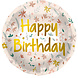 Helium Ballon Happy Birthday Bloemen Roze Goud Leeg 45cm Helium Ballon Happy Birthday Bloemen Roze Goud Leeg 45cm