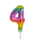 Folie Ballon Cijfer 4 Regenboog 13cm leeg Folie Ballon Cijfer 4 Regenboog 13cm leeg