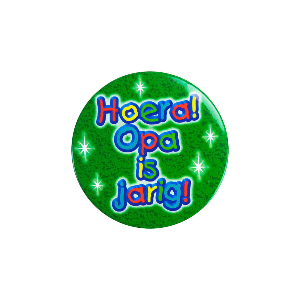 Button Hoera Opa Is Jarig 5,5Cm - Partywinkel