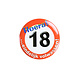 Button 18 Jaar Verkeersbord 5,5cm Button 18 Jaar Verkeersbord 5,5cm