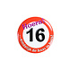 Button 16 Jaar Verkeersbord 5,5cm Button 16 Jaar Verkeersbord 5,5cm