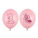 Ballonnen 1 Jaar Roze 30cm 6st Ballonnen 1 Jaar Roze 30cm 6st