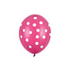 Fuchsia Ballonnen Witte Stippen 30cm 6st Fuchsia Ballonnen Witte Stippen 30cm 6st
