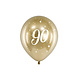 Ballonnen 90 Jaar Goud 30cm 6st Ballonnen 90 Jaar Goud 30cm 6st